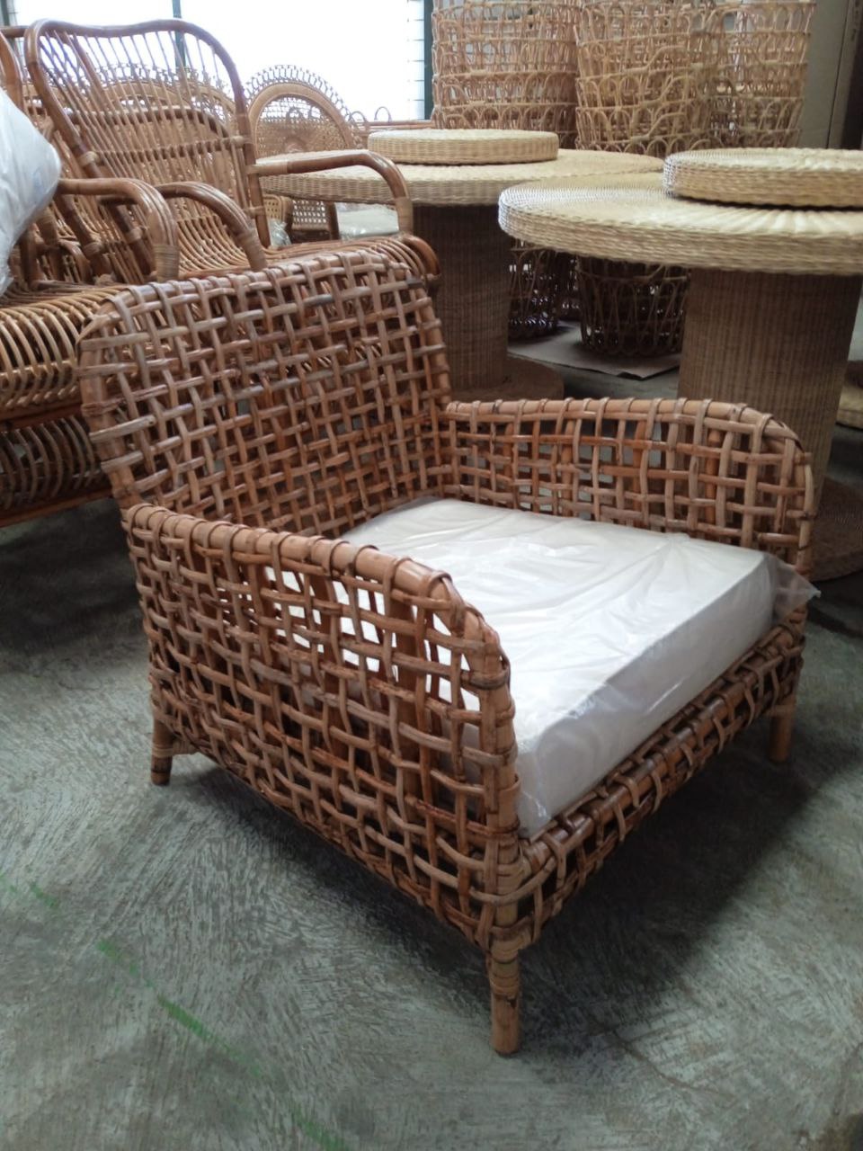 Rattan Open Weave Lounge Chair