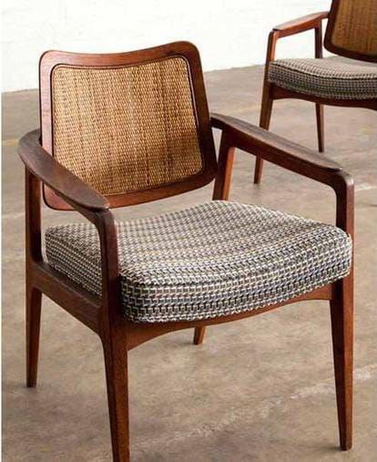 Teak Rattan Mid-Century Chair